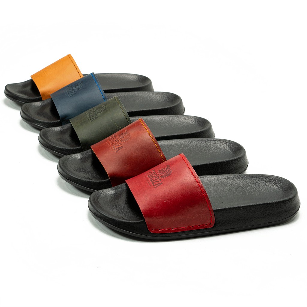 Sandal Slide Pria Casual  Kulit Asli  Super Light Sole Sendal Ghoma Original Fordza GMX1