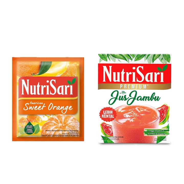 Nutrisari American Swet Orange 10's & Nutrisari Premium Ala Jus Jambu 10's