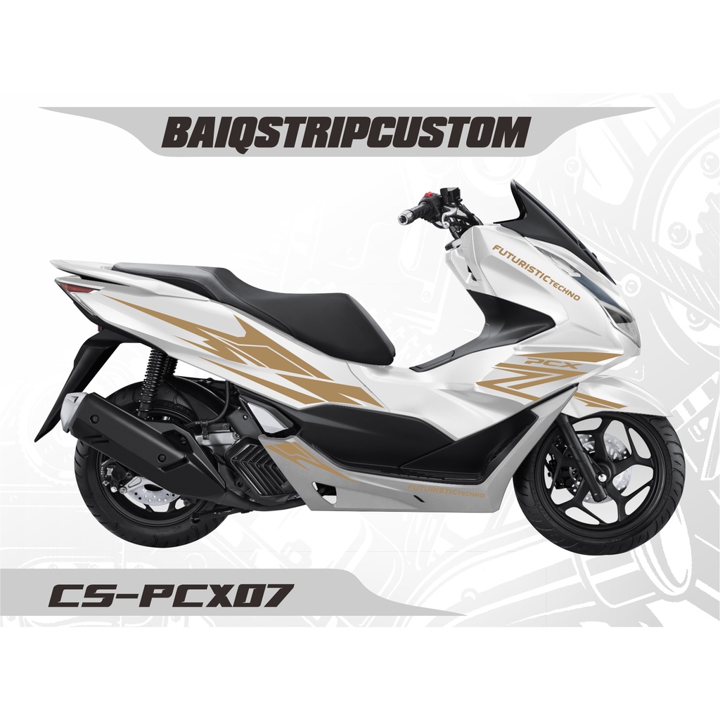 Striping cutting Honda PCX 160- Skotlet Sticker Lis MOTOR WHITE Variasi Cutting Sticker PCX07