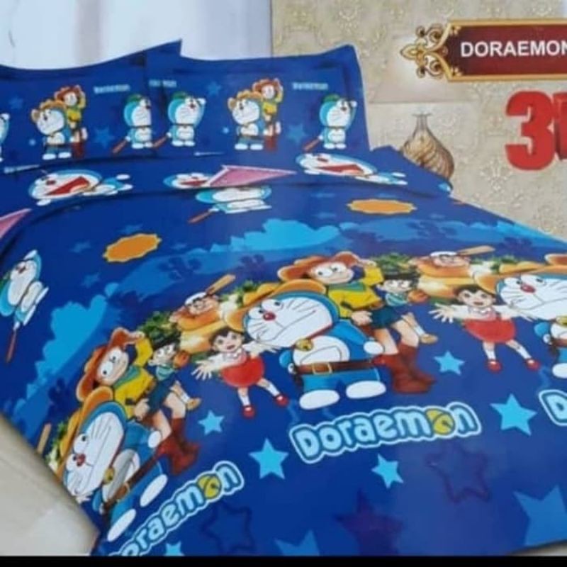 Sprei Bonita 3D no 4 uk 100x200 motif Doraemon Family