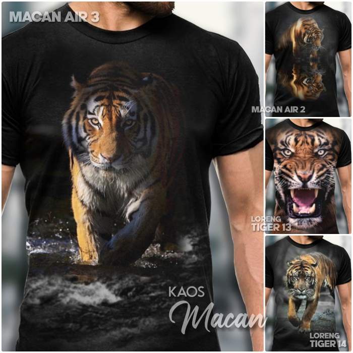 Kaos HARIMAU Macan Air Baju Gambar Maung Tiger T-shirt Distro Kaos Harimau Pria Dewasa Anak