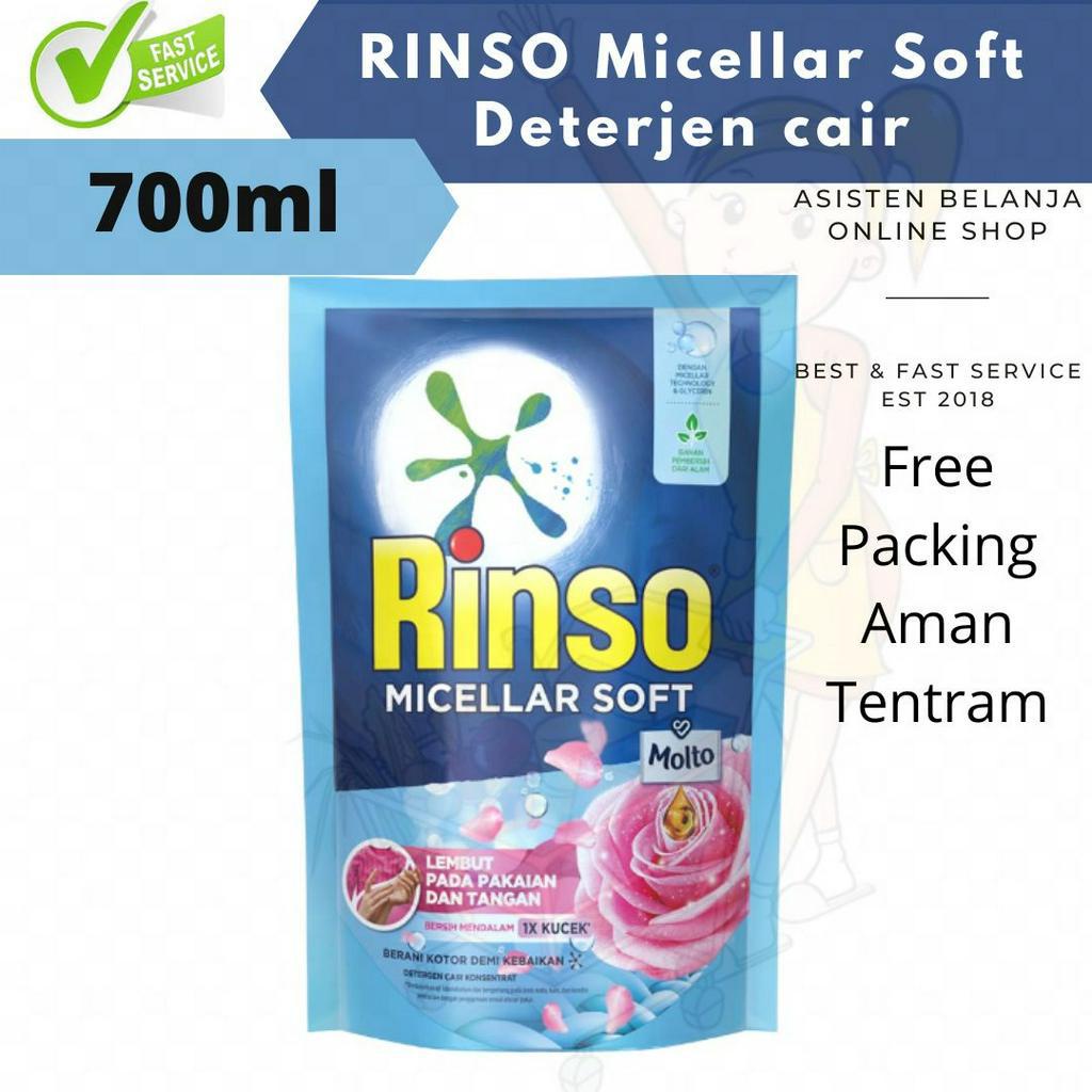 Rinso Micellar Soft Molto Scent Deterjen Detergen Sabun Cair Cuci Pakaian Baju Konsentrat 700 ml 700ml