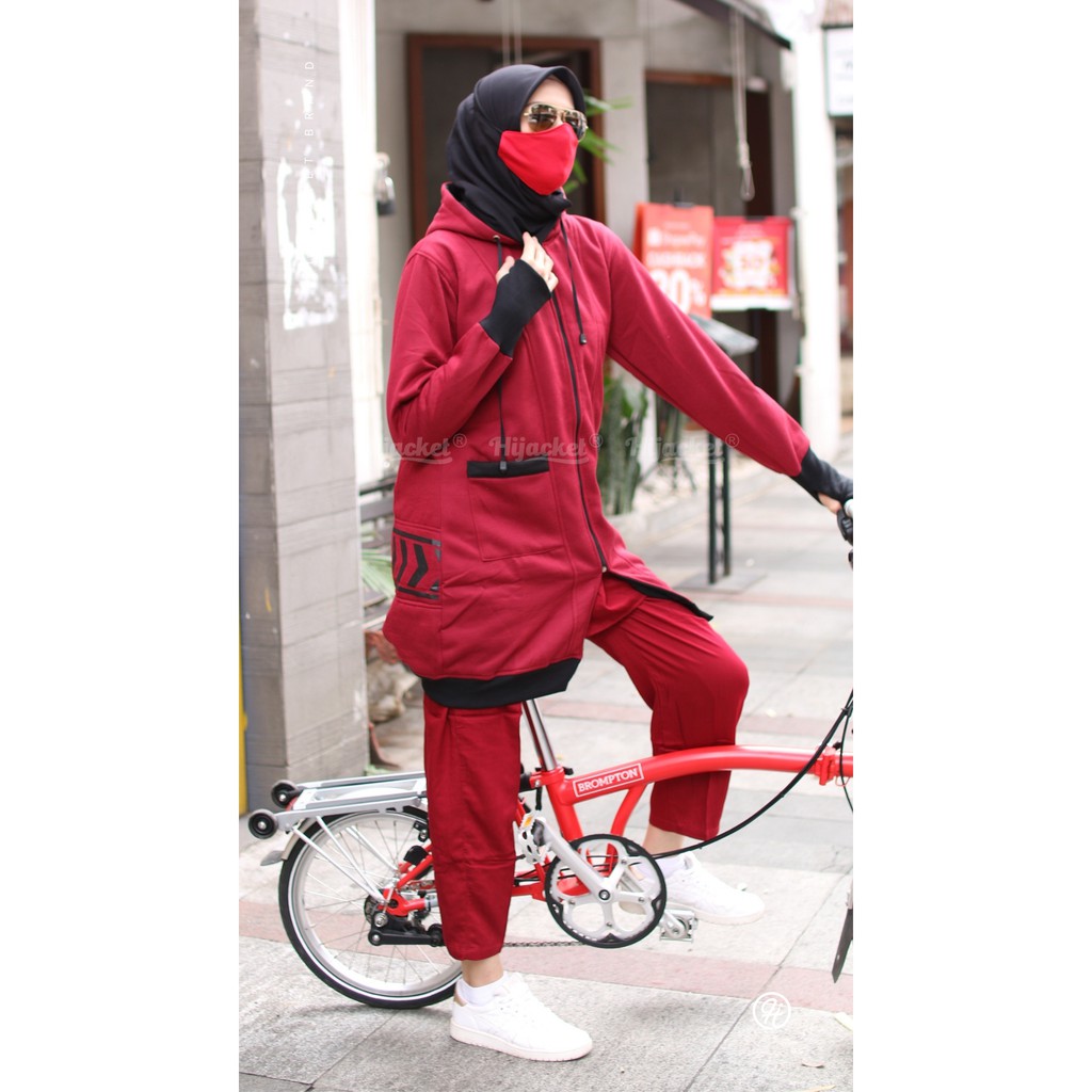 Masker Kain Pria Wanita Cowok Cewek Perempuan 2 Ply Lapis Hijab Friendly Tali Karet Hitam Polos-6