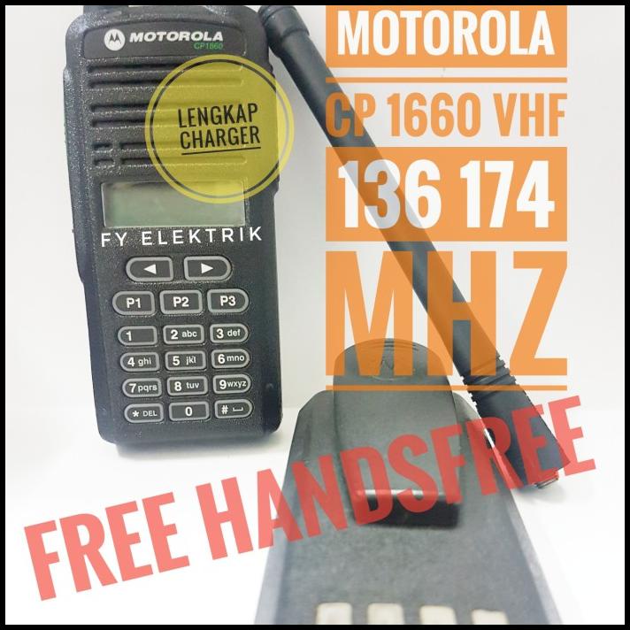 Ht Motorola Cp 1660 Vhf Second Original Bergaransi Lengkap Charger