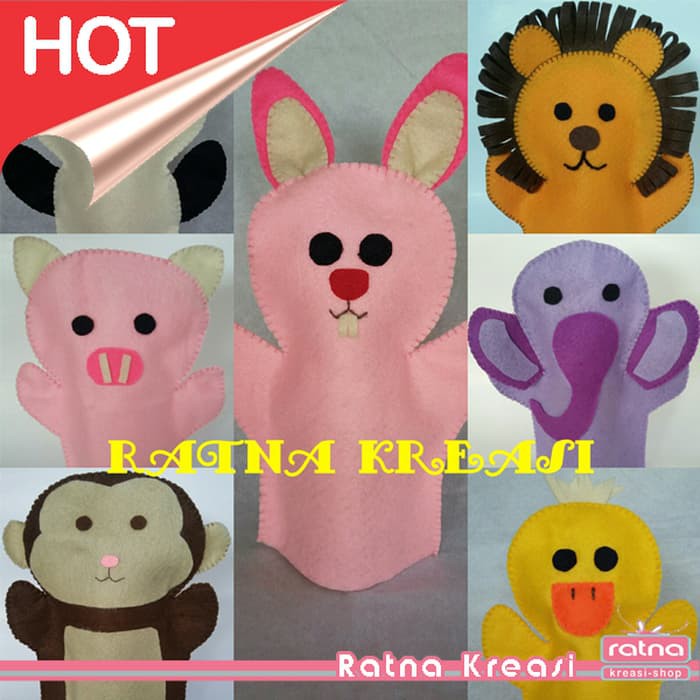 BONEKA TANGAN FLANEL BENTUK BINATANG