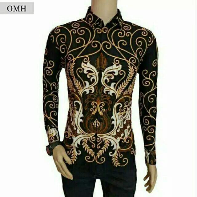 Kemeja Batik Lengan Panjang Manggar Ulir Sogan