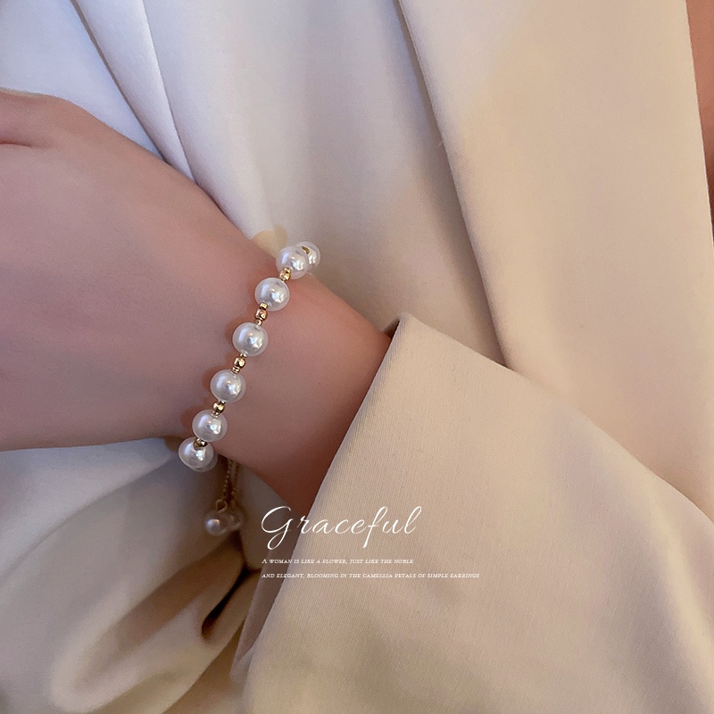 Gelang Manik-manik Wanita Korean version of simple, stylish and elegant pearl bracelet