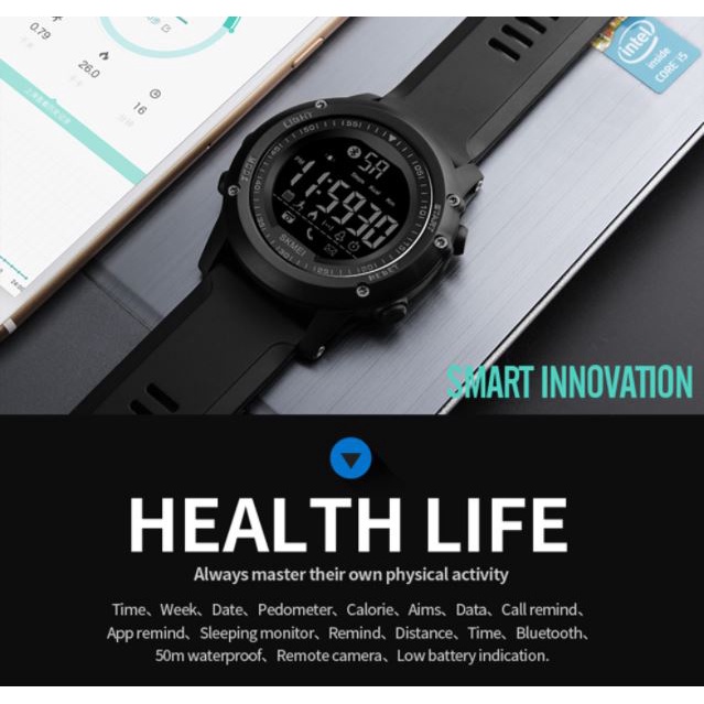 SKMEI 1321 SmartWatch Pria Wanita Jam pintar Smart Watch Jam Tangan Olahraga Smartwatch Bluetooth Synchronize Android SKMEI smartwatch Mens Bluetooth-compatible Control Wristwatch Men Smart Digital Sport Male Watches Clock reloj hombre 1321 IOS Android HP