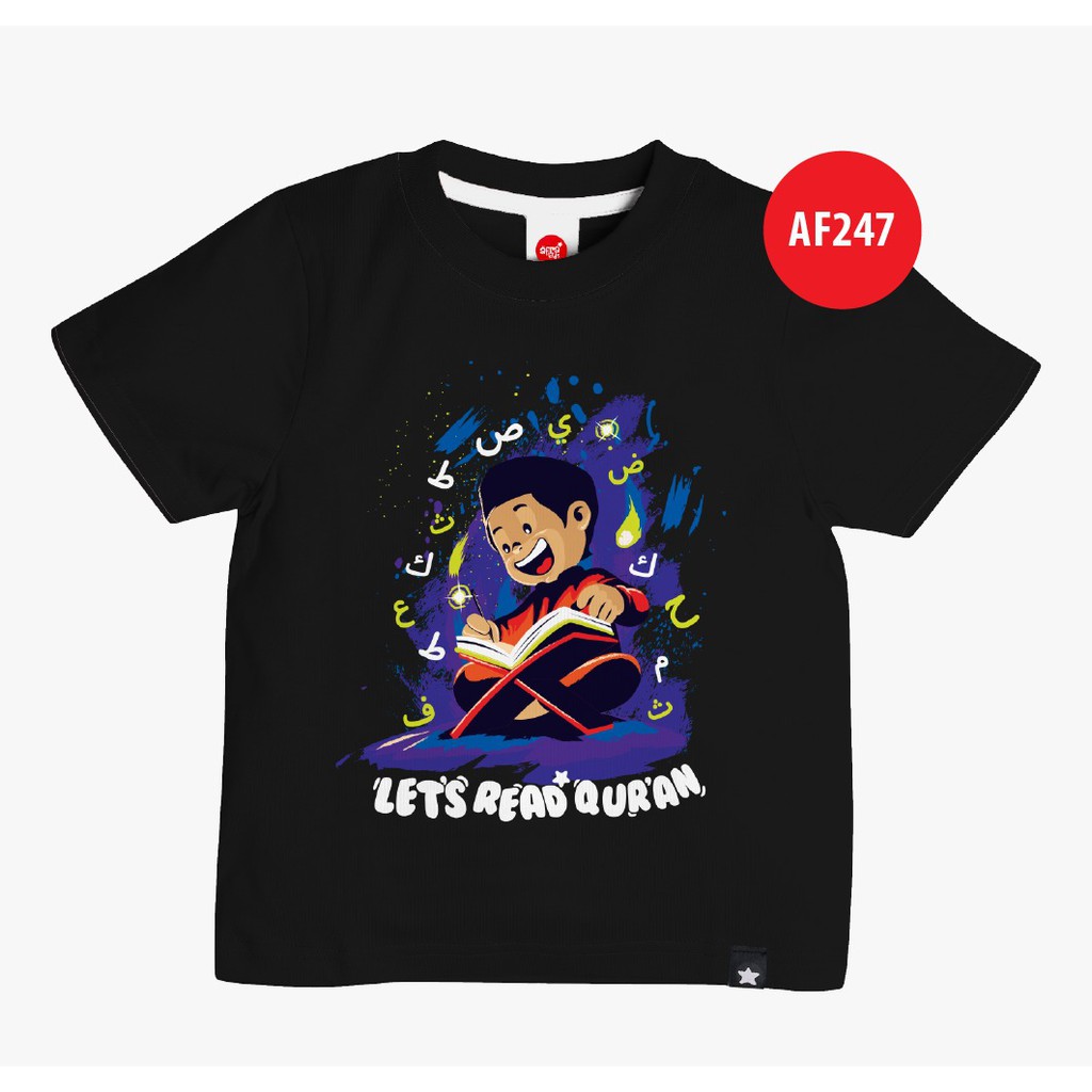 Kaos Afrakids AF247 &quot; Let's Read Qur'an&quot; Pendek