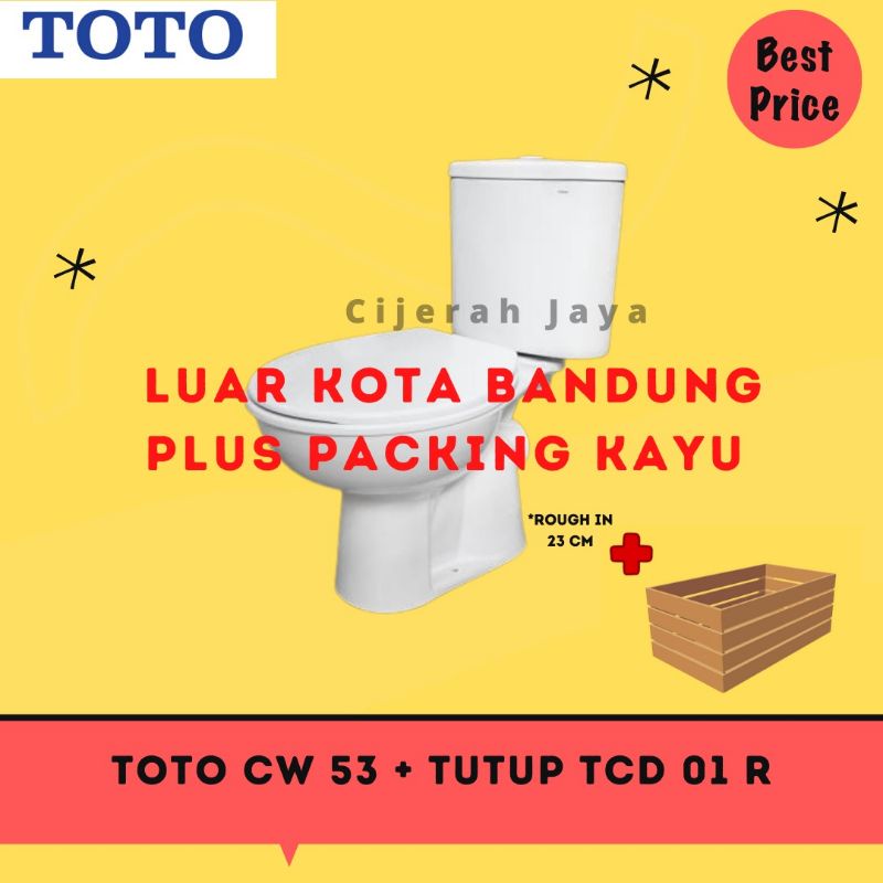 TOTO CLOSET DUDUK CW 53 + SW 53JP/53 + TCD 01R / MONOBLOK TOTO CW53 (LUAR BANDUNG)