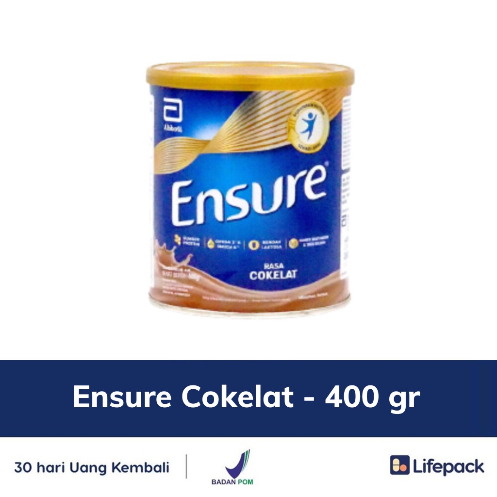 Ensure - 400 gr - Susu Nutrisi Rendah Laktosa - LIFEPACK-Cokelat