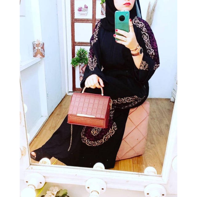 PO abaya hitam bordir bunga ekslusif MESIR IMPORT