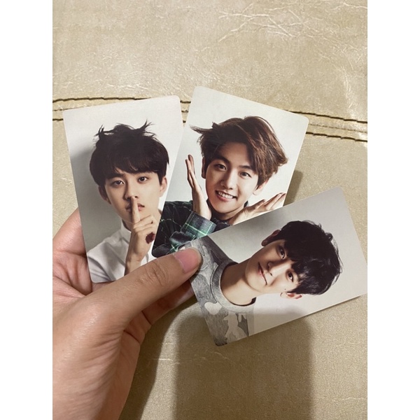 Set photocard pc do kyungsoo d o park chanyeol pcy cy baekhyun official exo season greeting sg 2015