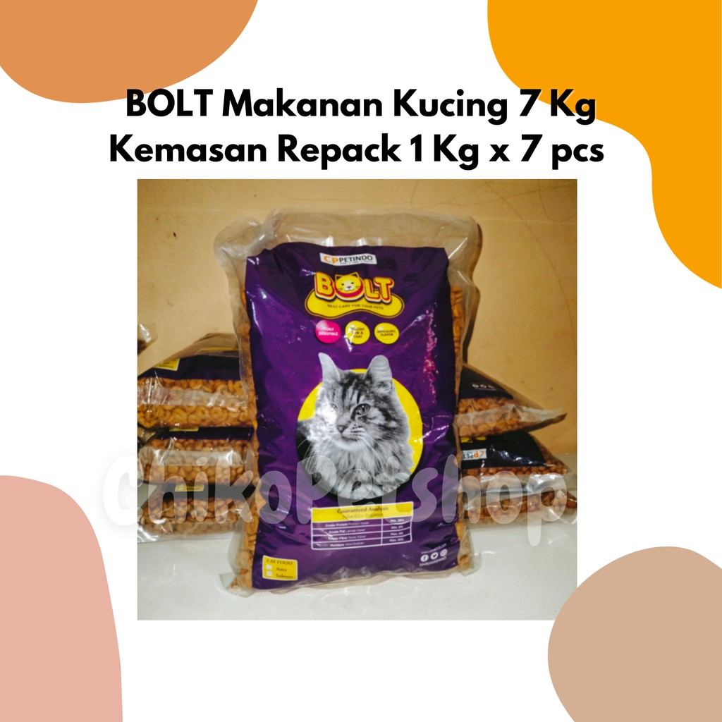 BOLT Makanan Kucing Kemasan 7Kg (1kg X 7pcs)