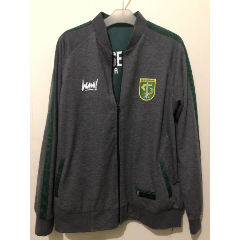 Jaket bolak balik WANI grey green Original Official Persebaya Store