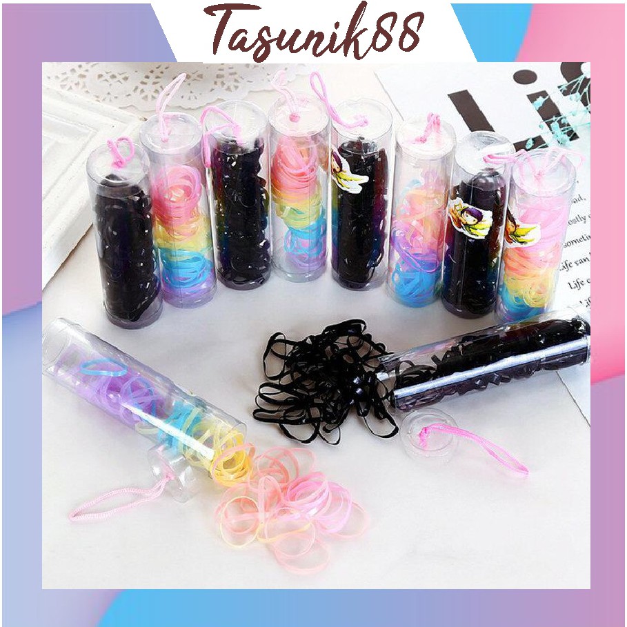 ⭐TasUnik88⭐R129 Karet Rambut Elastis Kantong Karet Rambut Mini Karet Rambut Anak Murah COD