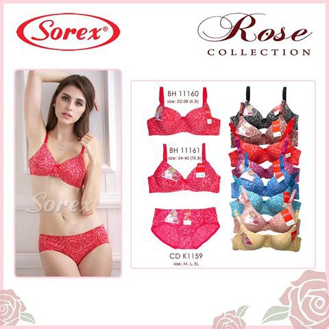 Bra bh setelan set Rose 60 Kawat Sorex