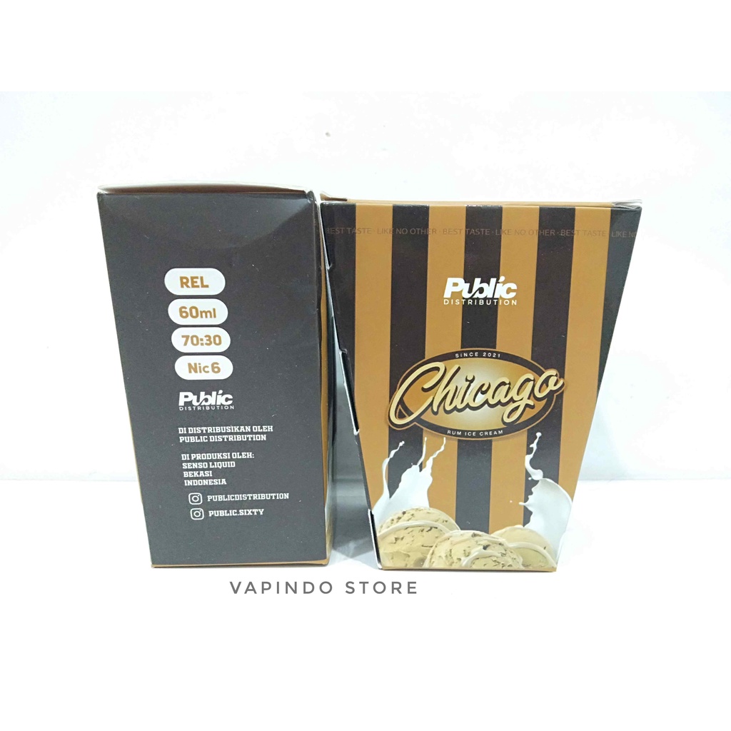 NIC 6MG CHICAGO V2 RUM ICE CREAM 60ML BY PUBLIC LIQUID