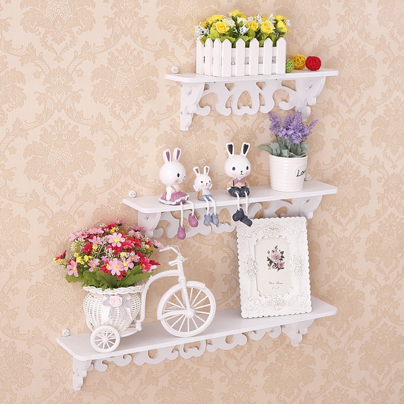 Rak Dinding Minimalis (1 Set Isi 3 Pcs)  Tempat Pajangan Hiasan Foto Vas Pot Tanaman Dinding
