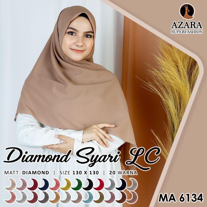 (130X130 cm) Hijab Segi Empat Diamond Syar'i Lasercut By Azara