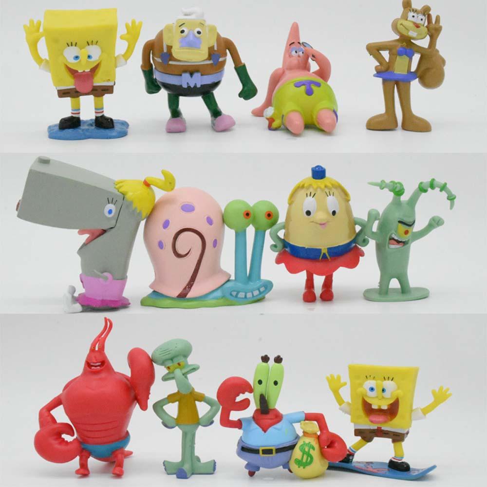 AUGUSTINA STAR COLLECTION Action Figurine Patung Lucu Kartun Patrick Star Model Koleksi Dekorasi Desktop Bos Kepiting Spons Squidward SpongeBob