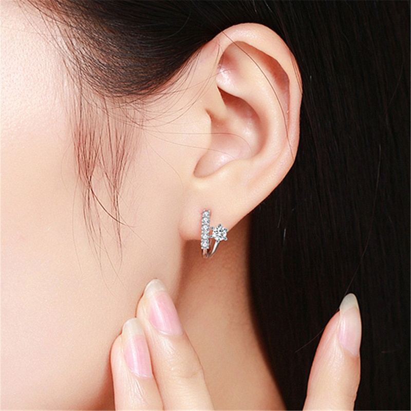 Anting Tusuk Sterling Silver 925 Dengan Batu Zircon Inlaid Untuk Wanita