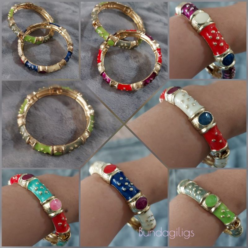 gelang giok warna warni import