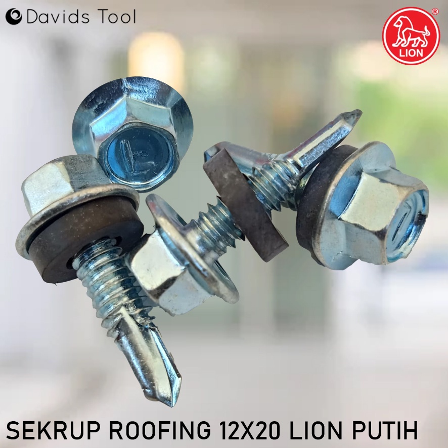 Sekrup Baja Ringan Baut Roofing Skrup Rangka Besi Drilling Hollow Besi Holo Scrup Lion 12x20 2cm