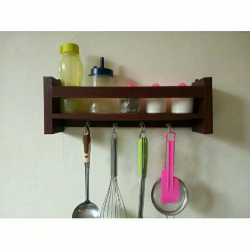 Rak bumbu dapur kayu/Rak kosmetik/Rak serbaguna/Rak buku