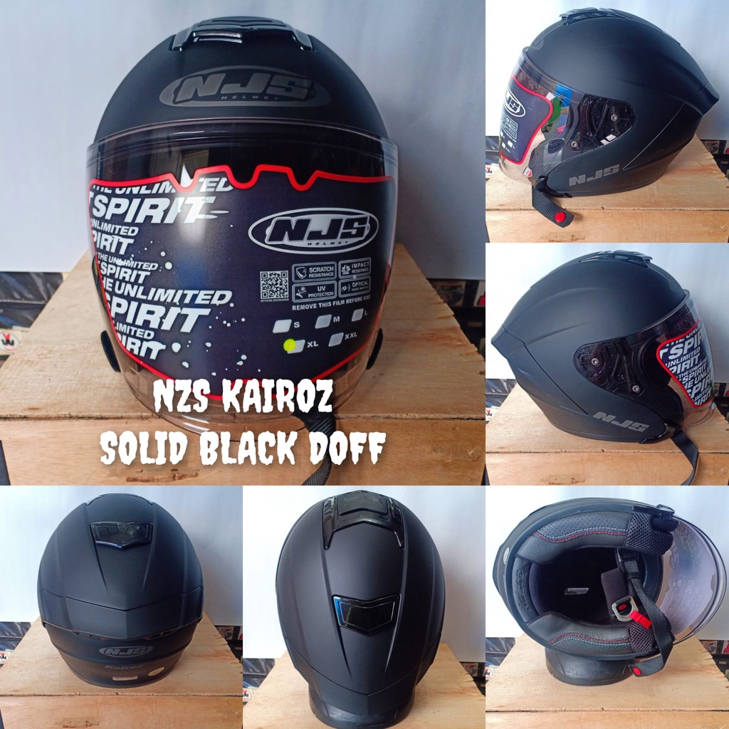helm njs kairoz blacek matt / hitam doff
