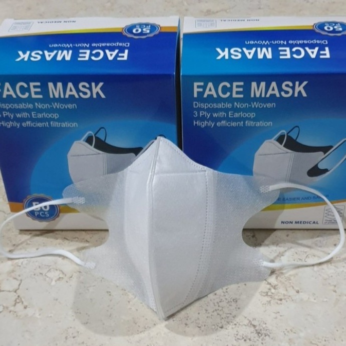 (COD) Masker duckbill 3ply isi 50pcs Disposable face mask - Earloop duckbill