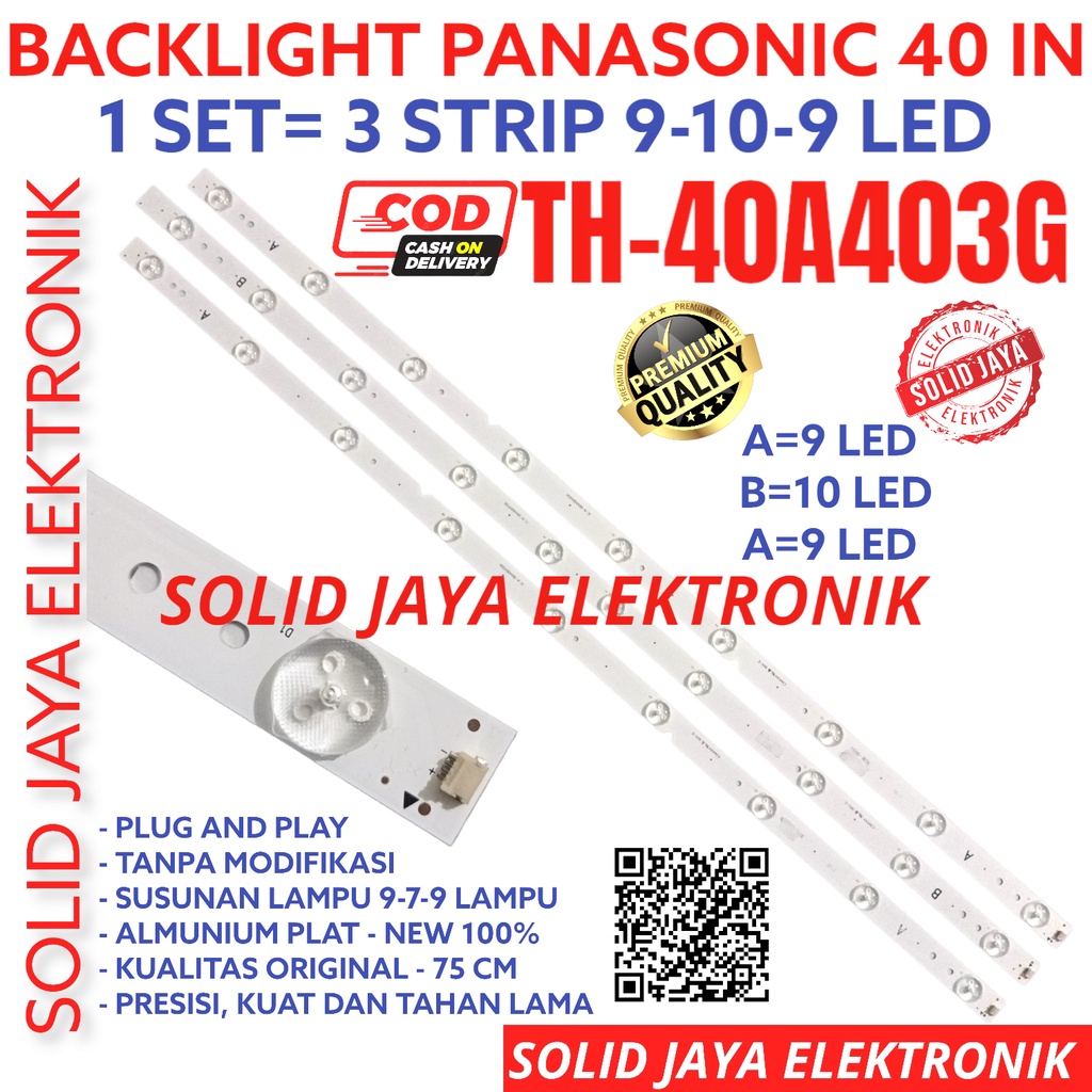 BACKLIGHT TV LED PANASONIC 40 INC TH-40A403G TH40A403G TH 40A403 40A403G LAMPU BL 43 INC TH40A403 TH-40A4039K 10K 9K 9 10 9 LAMPU BL 40INCH 40IN 40INC