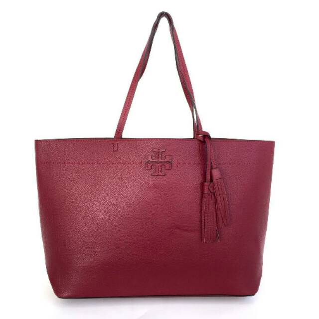 McGraw Pebbled Leather Tote Bag totebag toryburch tb tory burch  Ori original