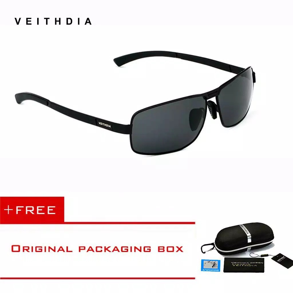 COD Original Veithdia Kacamata Polarized Anti UV400 Pria V-2490