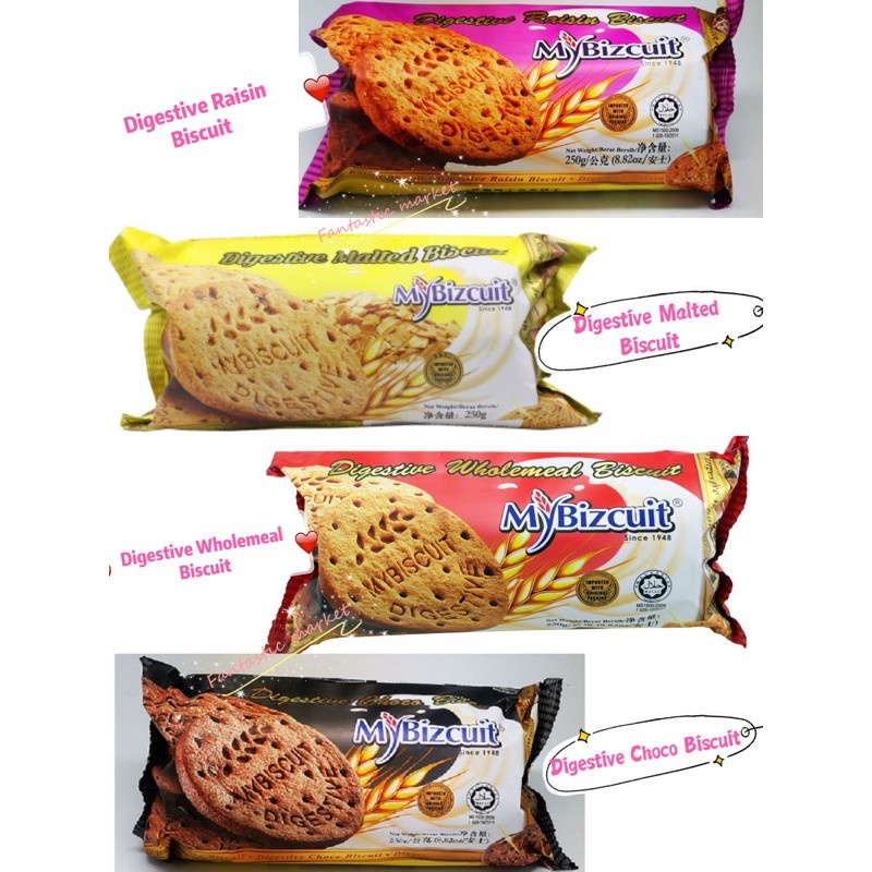 [HALAL] My Bizcuit Wholemeal / Choco / Raisin / Malted Biskuit Gandum Digestive 250gr Enak dan Sehat Mybizcuit