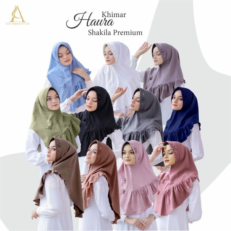 Khimar Haura by Alya Muslim Wear | Kerudung Instan | Hijab Instan | Hijab Sulam Payet | Khimar Sulam