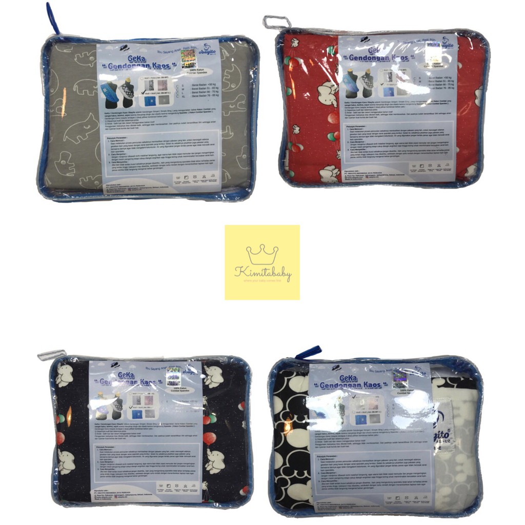 OBAYITO|Gendongan Kaos (Geka) , Gendongan Bayi, Katun, Gendongan