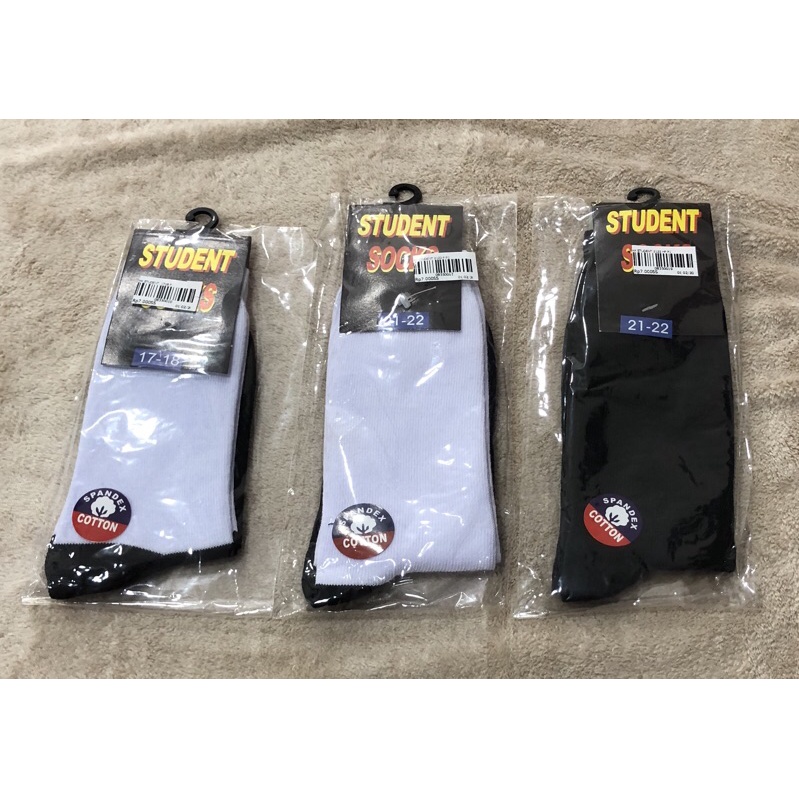 KAOS KAKI SEKOLAH STUDENT SOCKS KAOS KAKI PANJANG ANAK SD, SMP, SMA Ecer (1pcs) BAHAN 100% Katun