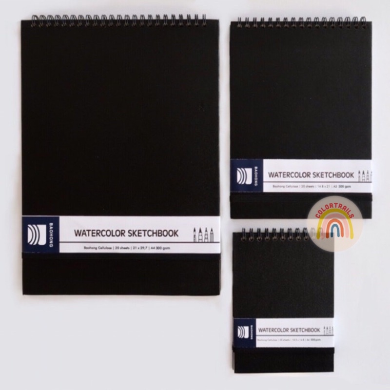 

Baohong Cellulose Watercolor Sketchbook Ring 300gsm A6 A5 A4