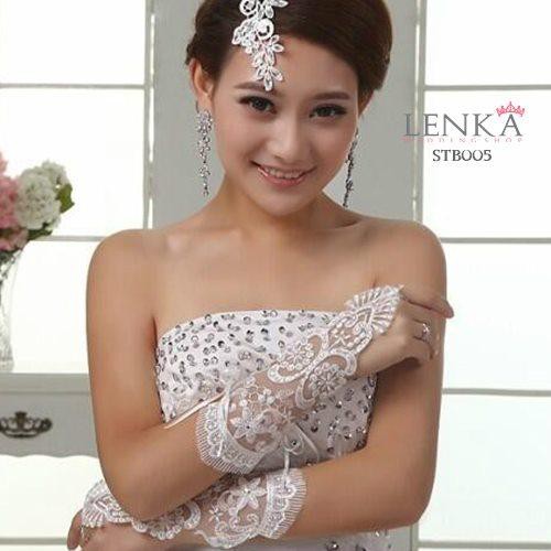 [PRODUK FAVORITE] SARUNG TANGAN PESTA WANITA WEDDING BRIDAL GLOVES LACE STB005