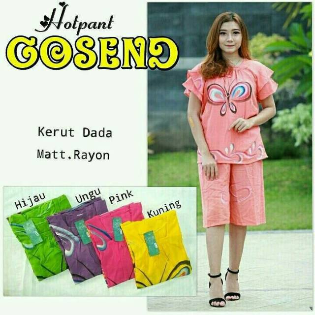 Setelan kulot gosend kerut dada