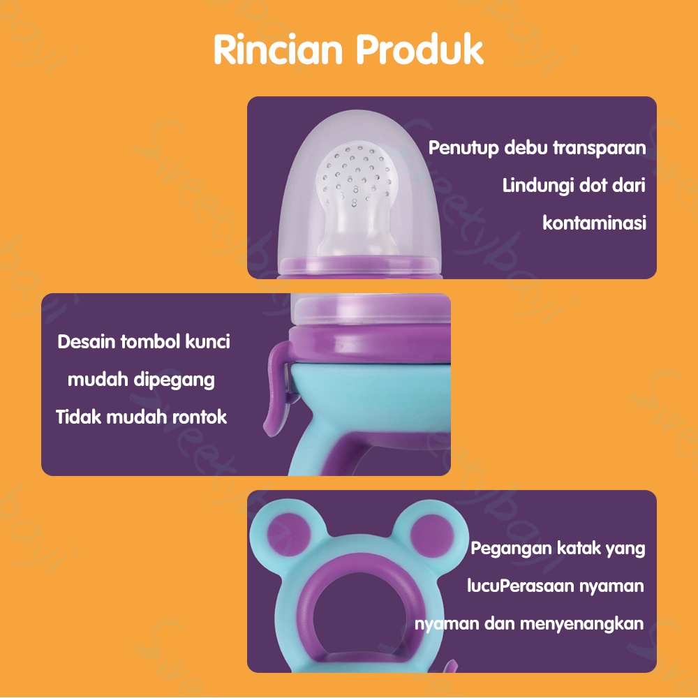 SweetyBayi Dot buah bayi mpasi Empeng buah bayi Baby fruit feeder silicon