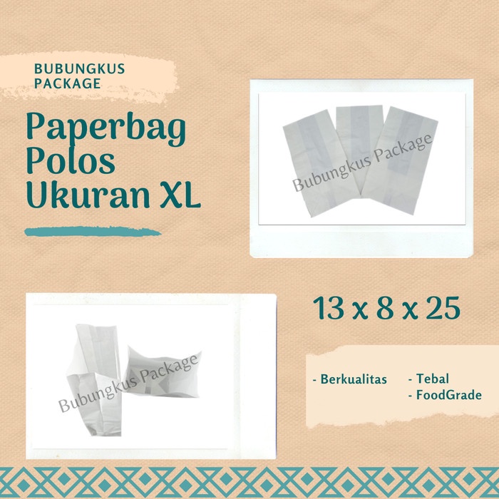 

✨ BISA COD ✨ Kantong Polos / Paperbag ukuran XL isi 100pcs