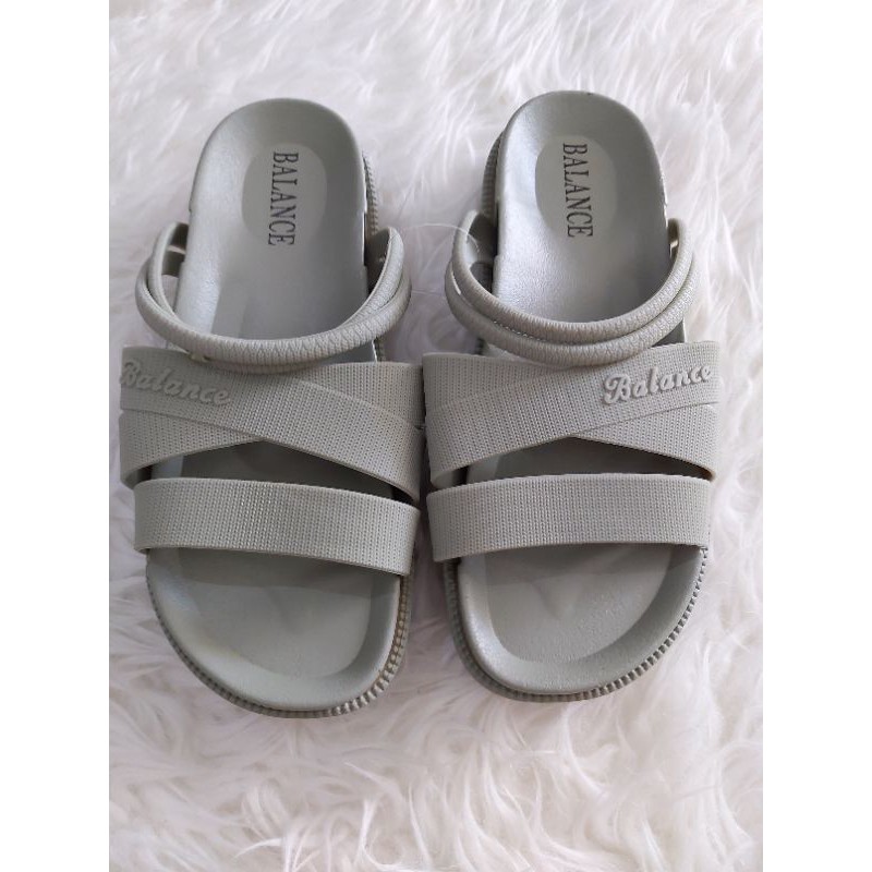 Sandal Wedges CATHY Silang tali 1606-3 Balance import-HIJAU ARMY