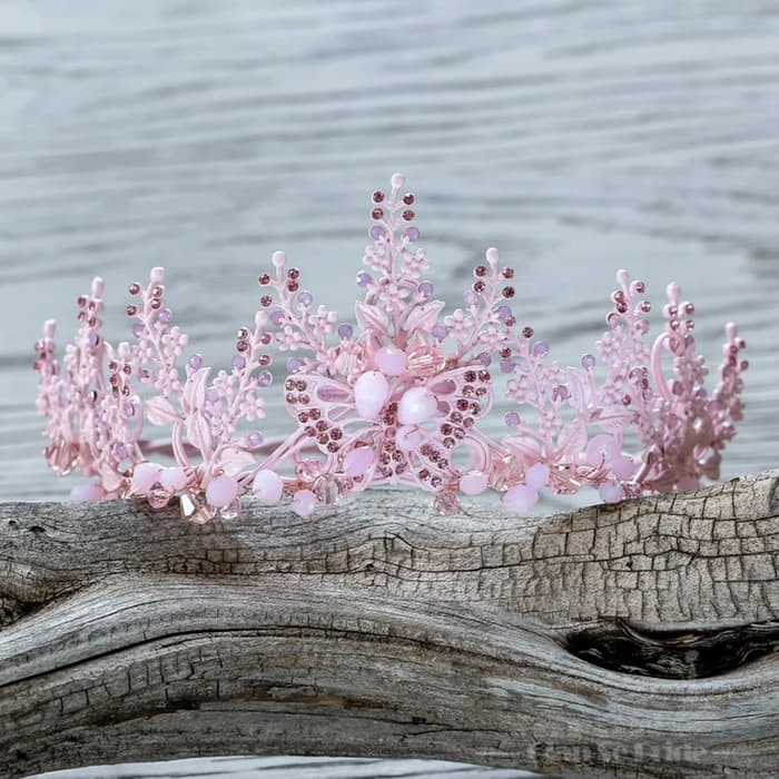 Tiara Wedding Pink Dof - Mahkota - Crown Rambut Pesta Pengantin CC9842