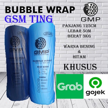 

BUBBLE WRAP HITAM GMP UKURAN 1,25M X 50M MEREK GMP