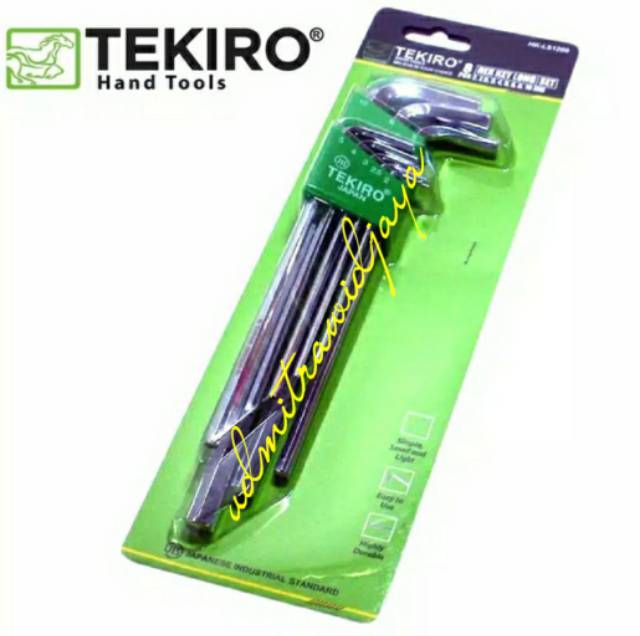 Kunci L set panjang 8pcs TEKIRO 2-10mm hex key long set  HK-LS 1200