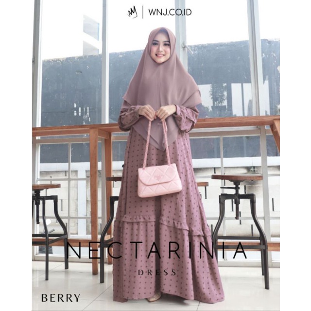 Gamis kondangan/ gamis crinkle/ gamis jalan-jalan/ gamis girly/ NECTARINIA DRESS by WNJ.CO.ID /WANOJ