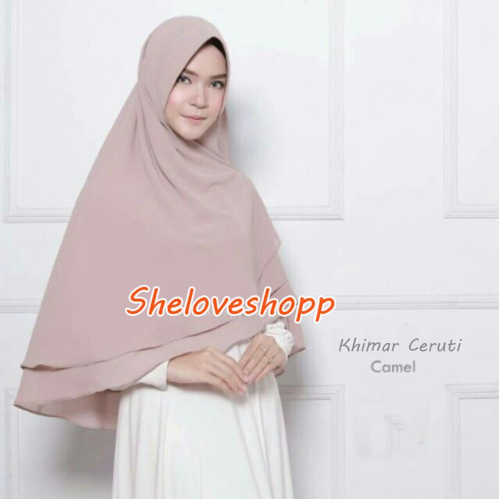 KHIMAR CERUTI 2 LAYER PET ANTEM SYARI JUMBO JILBAB SIMPEL SIFON SYAR'I GROSIR SUPPLIER ECER TERMURAH