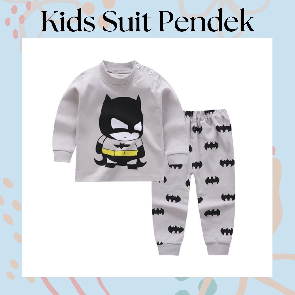 LittleAaron KIDS SUIT PANJANG Setelan Anak Bahan Kaos Lengan Berkualitas Import cewek cowok NEW4